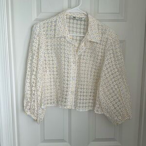 Zara Cropped Daisy Blouse